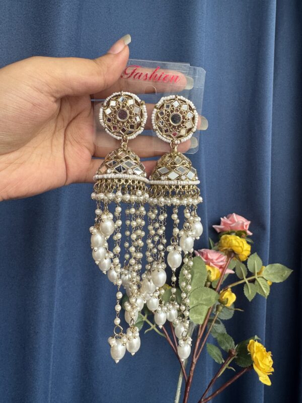 Misha Unique Earrings - White
