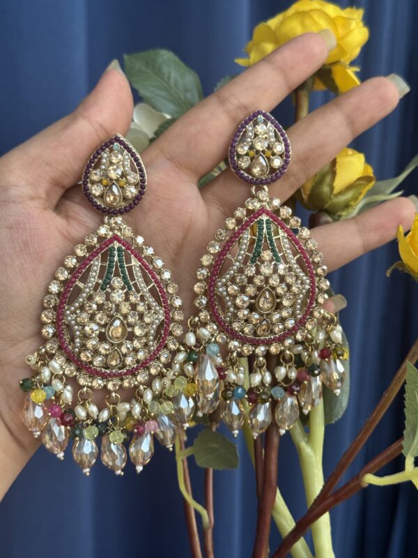 Ridhima Kundan Earrings - Multi
