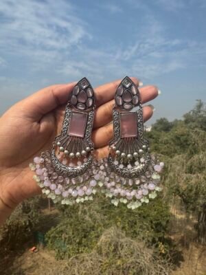 Khushi Kashmiri Chandbali - Mint Pink