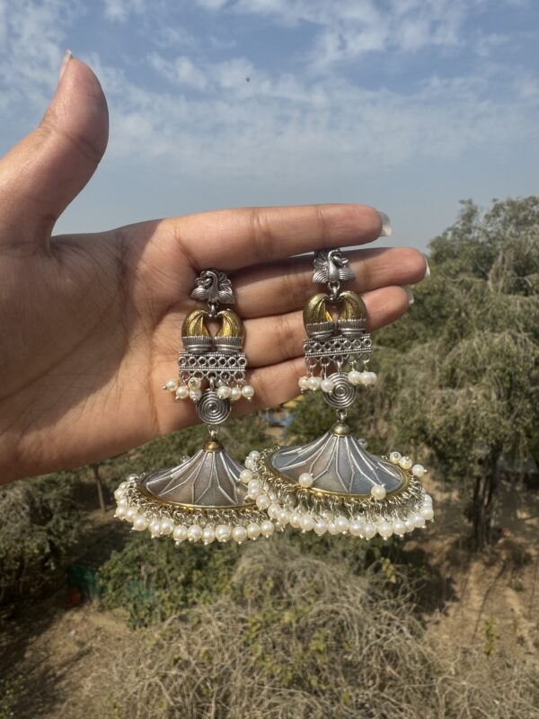 Anjali Dual Tone Brass Jhumka