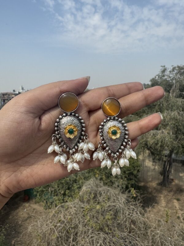 Sheetal Unique Brass Earrings - Yellow