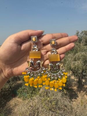 Ganesha Brass Earrings – Yellow