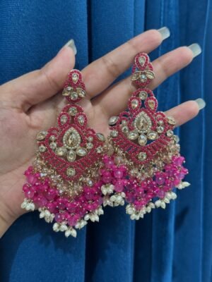 Damini Exclusive Earrings – Dark Pink
