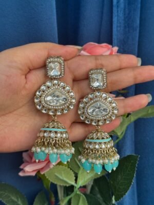 Festive Jhumka – Light Blue