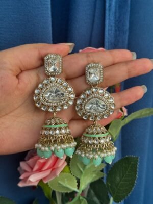 Festive Jhumka – Light Green