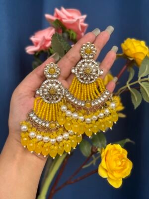 Nadia Ethnic Earrings – Yellow