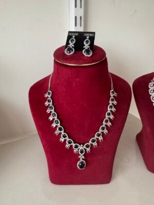 Humaira American Diamond Set – Dark Blue