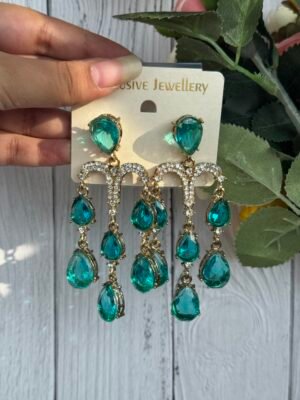 Emily Stone Earrings- Light Blue