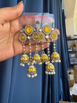 Shruthi Unique Earrings – Yellow