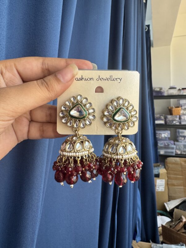 Naina Kundan Jhumki - Red