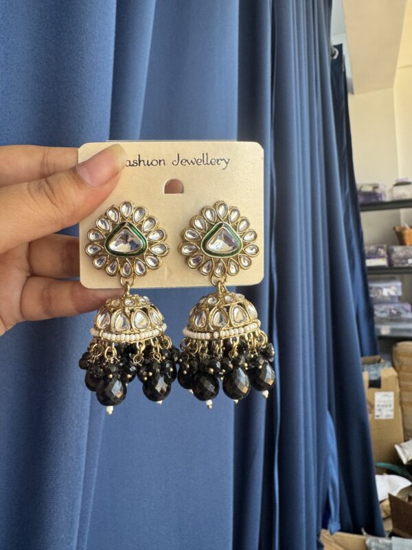 Naina Kundan Jhumki - Black