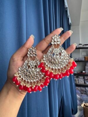 Kundan Chandbali – Red