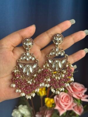 Niyati Kundan Earrings – Wine