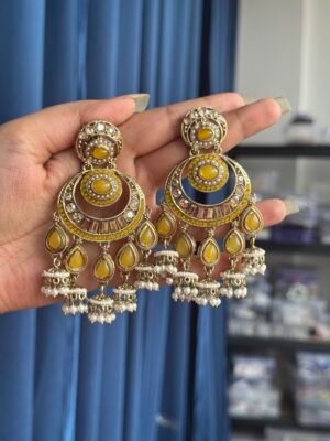 Arya Kundan Earrings – Yellow