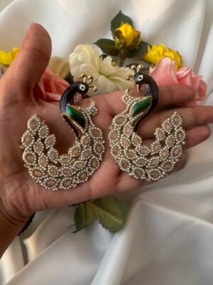 Vaishali Unique Peacock Earrings – Peach