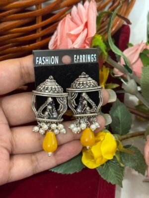 Unique Brass Earrings  – Dark Yellow