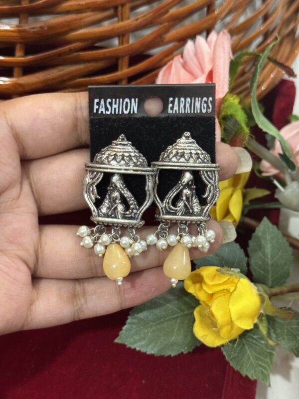 Unique Brass Earrings  - Light Yellow