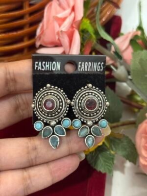 Brass Stone Earrings – Multi