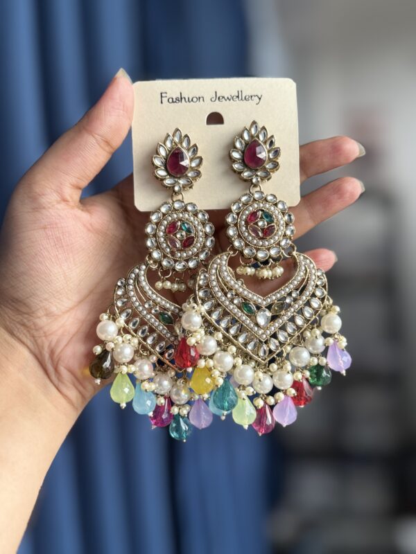 Hansika Kundan Earrings - Multi