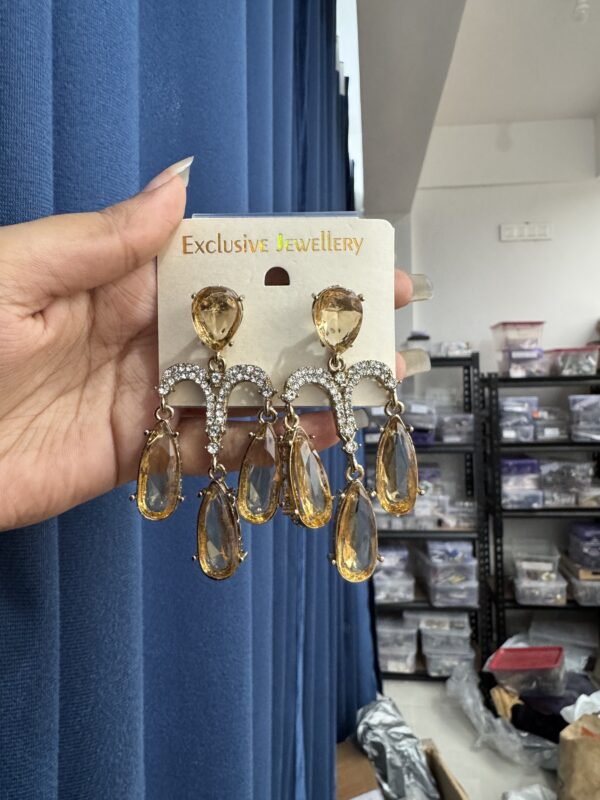 Jhanvi Stone Dangler - Golden