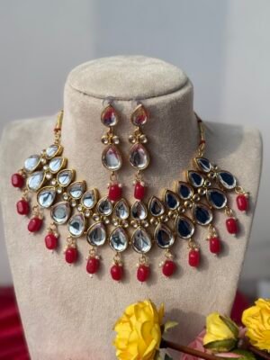 Ameesha Red Kundan Set