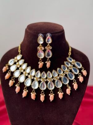 Ameesha Kundan Set – Peach