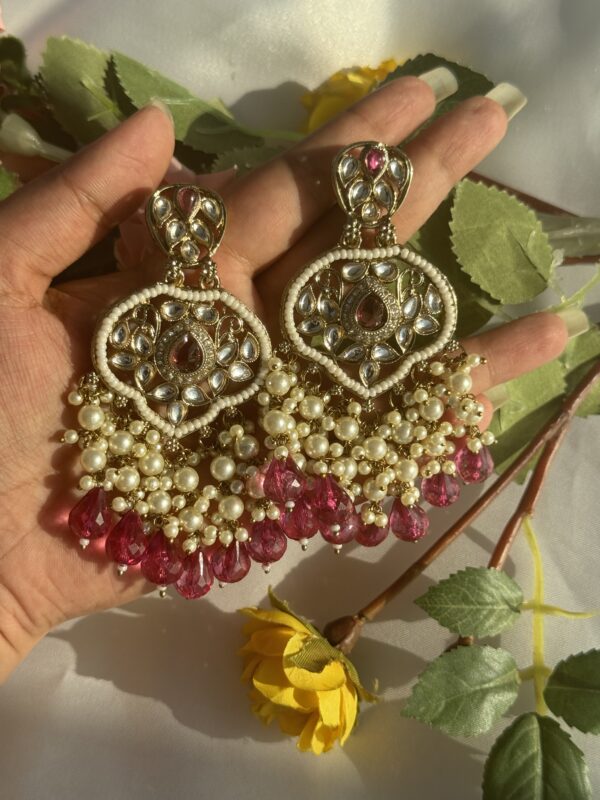 Yashi Kundan Earrings - Wine