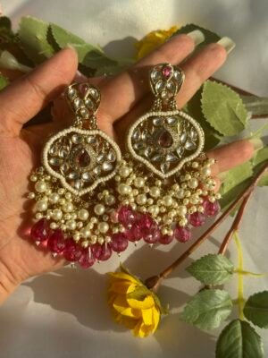 Yashi Kundan Earrings – Wine