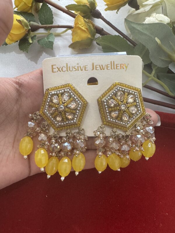 Alfiya Premium Earrings - Yellow
