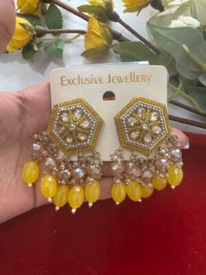 Alfiya Premium Earrings – Yellow