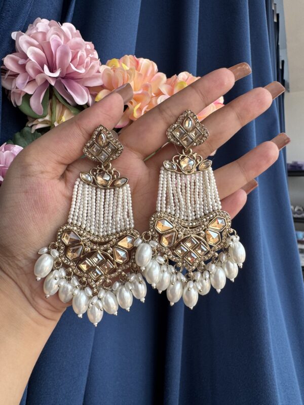 Tanuja Premium Earrings - White
