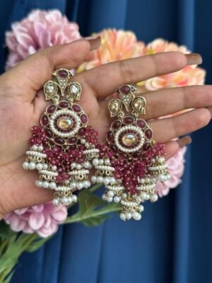 Purvi Premium Earrings – Wine