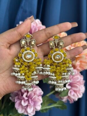Purvi Premium Earrings – Yellow