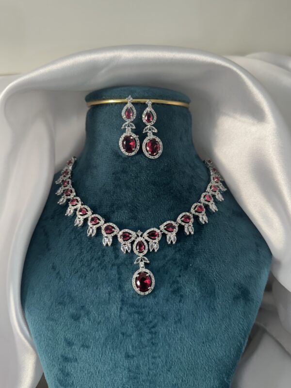 Humaira American Diamond Set - Red