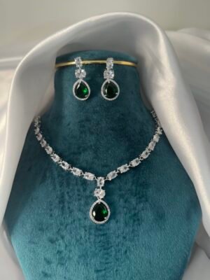 Rubina American Diamond Set – Emerald Green