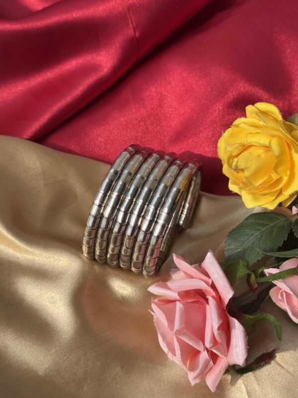 Swirl Kada - 5 Layer Silver