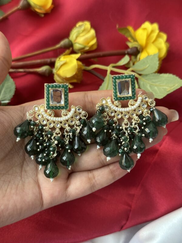Vidhi Kundan Earrings - Green