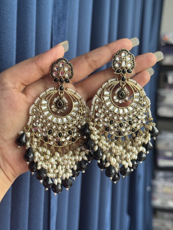 Hema Premium Statement Earrings - Black