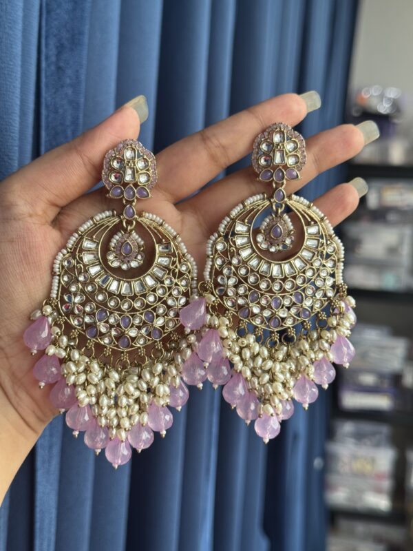 Hema Premium Statement Earrings - Lavender