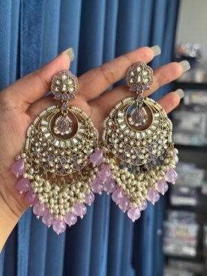 Hema Premium Statement Earrings – Lavender