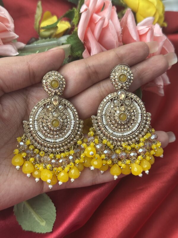 Arushi Kundan Earrings - Yellow