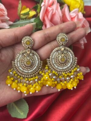 Arushi Kundan Earrings – Yellow