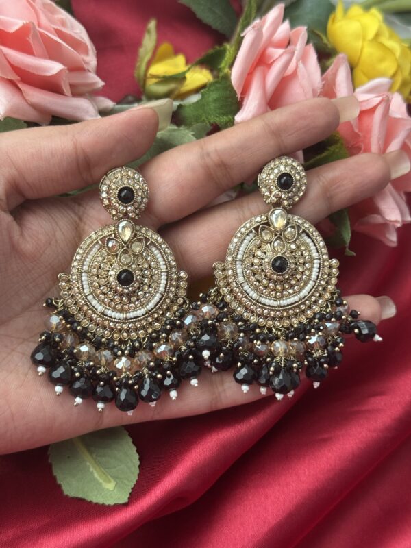 Arushi Kundan Earrings - Black