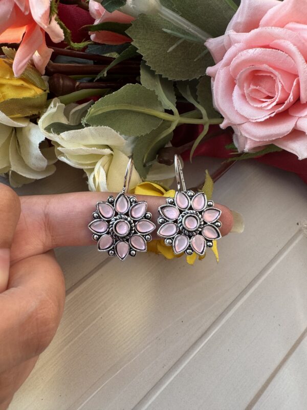 Daily Wear Flower Earrings - Light Pink