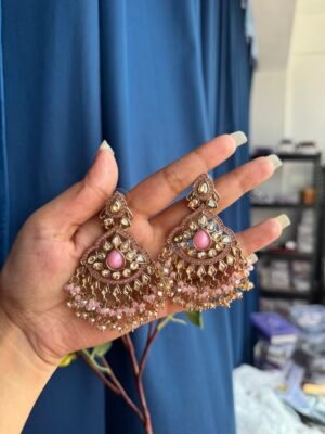 Usha Premium Earrings – Light Pink