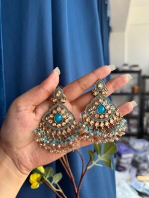 Usha Premium Earrings – Light Blue
