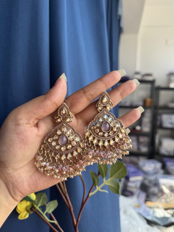 Usha Premium Earrings - Lavender