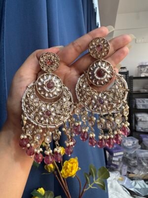 Nayantara Ethnic Earrings – Wine