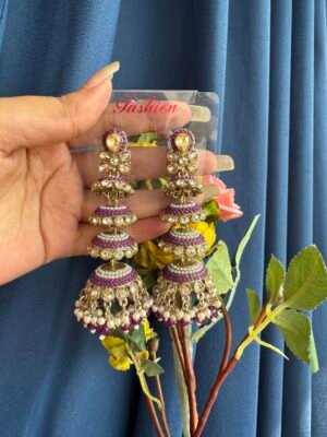 Ginny Layered Jhumka – Purple