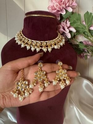 Devi Premium Kundan Set – White